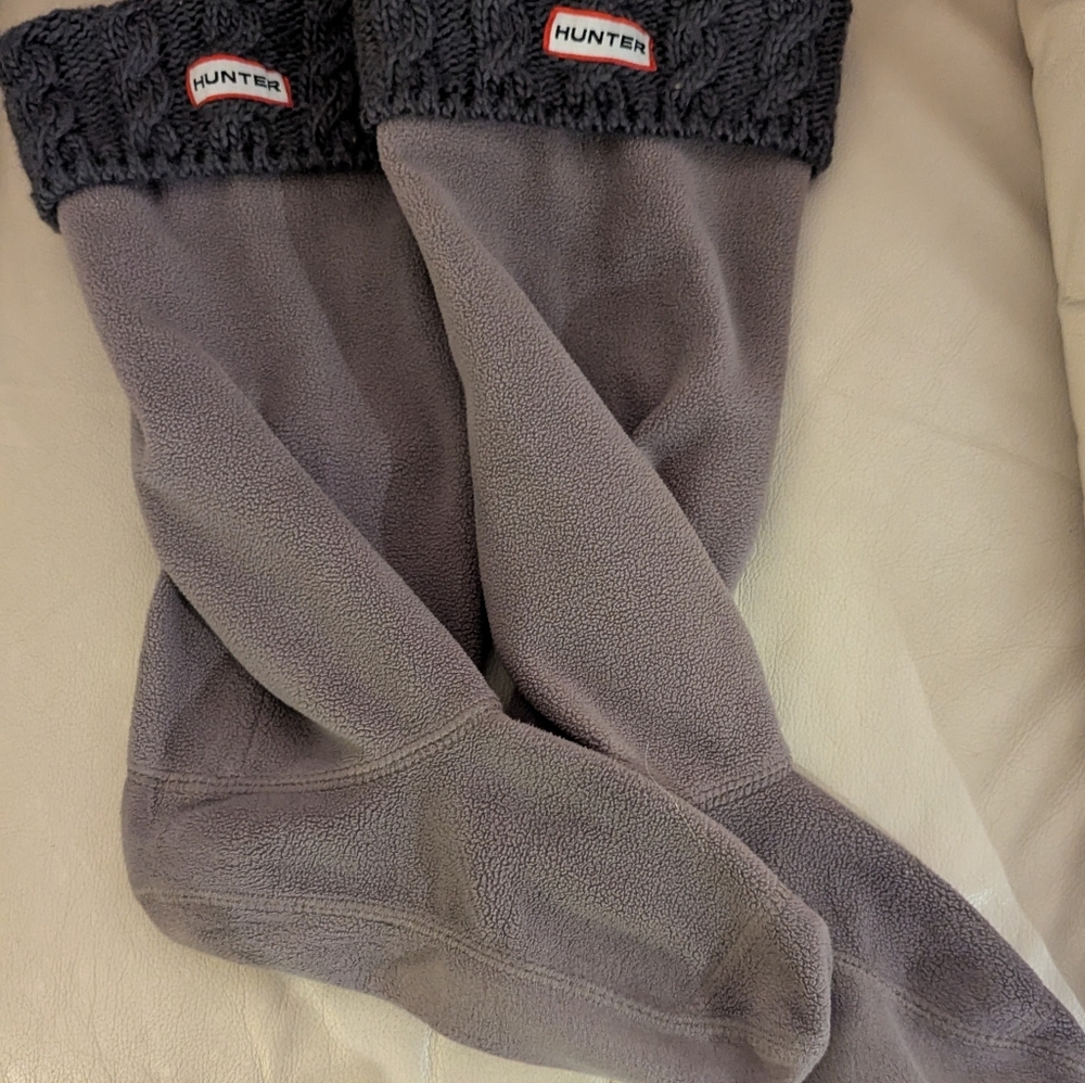 Hunter Charcoal Fleece Boot Socks